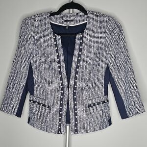 White House Blaxk Market Tweed Blazer with Modern Color Blocking